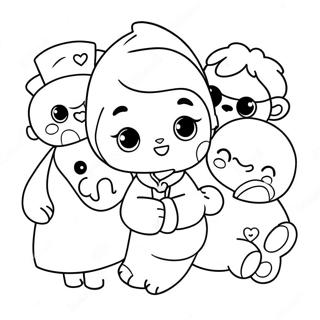 Cute Xiao With Friends Coloring Page 70873-56940