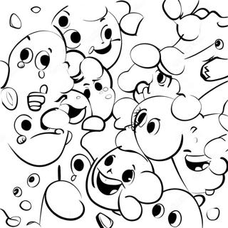 Colorful M M Characters Coloring Page 7092-5826