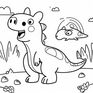 Peppa Pig Dinosaur Coloring Pages