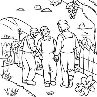 Parable Of The Workers In The Vineyard Coloring Pages