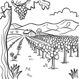 Colorful Vineyard Scene Coloring Page 70983-57022