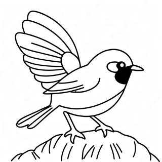 Robin In Action Coloring Page 70993-57036