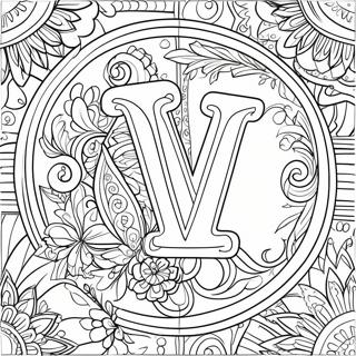 Letter V Coloring Page 7101-5834