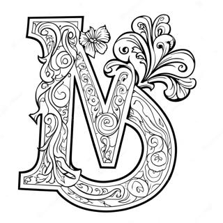 Letter V Coloring Page 7101-5835