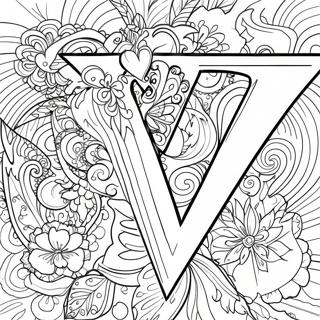 Vibrant Letter V Coloring Page 7102-5830