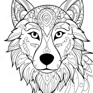 Majestic Wolf Spirit Animal Coloring Page 71053-57084