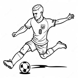 Exciting Usa Soccer Player Kicking Ball Coloring Page 71063-57086