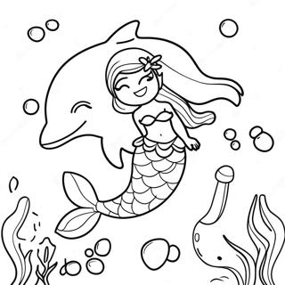 Mermaid Dolphin Underwater Adventure Coloring Page 71072-57094