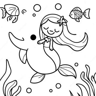 Mermaid Dolphin Underwater Adventure Coloring Page 71072-57095