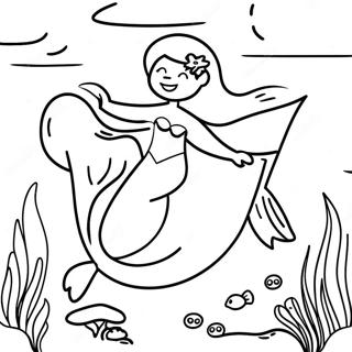 Mermaid Dolphin Underwater Adventure Coloring Page 71072-57096