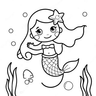 Cute Mermaid With Dolphin Coloring Page 71073-57099