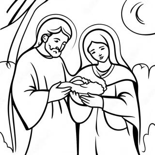 Mary And Joseph Nativity Scene Coloring Page 71202-57198