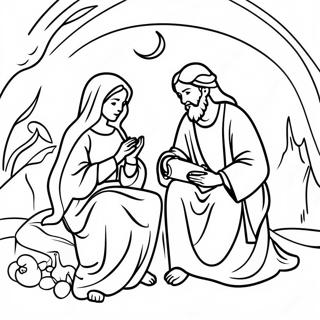 Mary And Joseph Nativity Scene Coloring Page 71202-57199