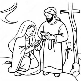 Mary And Joseph Nativity Scene Coloring Page 71202-57200