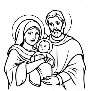 Mary And Joseph With Baby Jesus Coloring Page 71203-57201