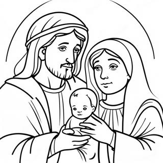 Mary And Joseph With Baby Jesus Coloring Page 71203-57203