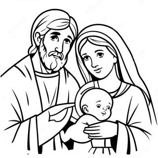 Mary And Joseph With Baby Jesus Coloring Page 71203-57204