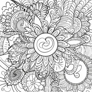 Hippie Trippy Mandala Coloring Page 71212-57206