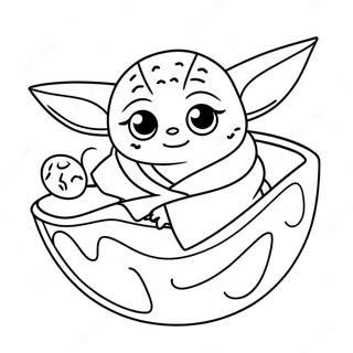 Baby Yoda Easter Coloring Pages