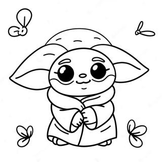 Cute Baby Yoda With Bunny Ears Coloring Page 71263-57246