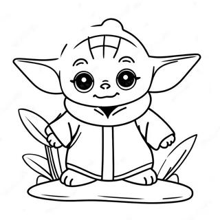 Cute Baby Yoda With Bunny Ears Coloring Page 71263-57247