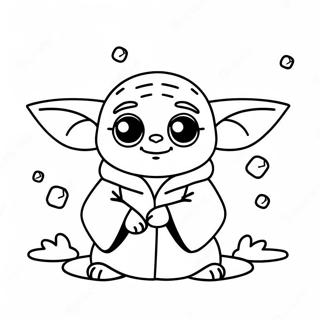 Cute Baby Yoda With Bunny Ears Coloring Page 71263-57248