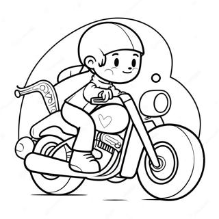 Cute Cartoon Biker Coloring Page 71283-57264