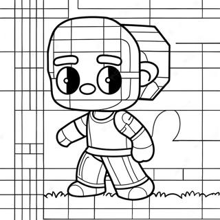 Pixelated Character Adventure Coloring Page 712-562