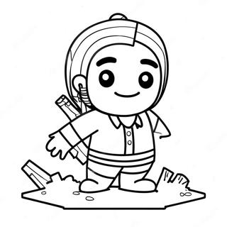 Pixelated Character Adventure Coloring Page 712-564