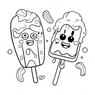 Colorful Spongebob Popsicle With Smiling Face Coloring Page 71323-57294