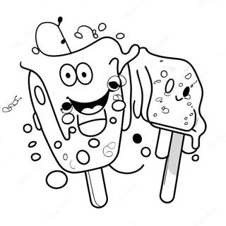 Colorful Spongebob Popsicle With Smiling Face Coloring Page 71323-57295