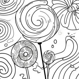 Colorful Swirl Lollipop Coloring Page 7132-5859