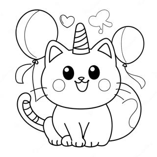 Splat The Cat With Colorful Balloons Coloring Page 71363-57329