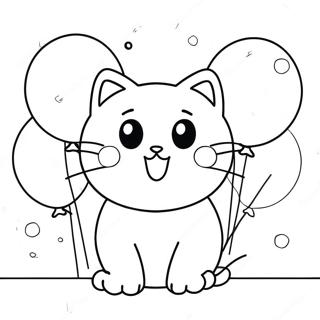 Splat The Cat With Colorful Balloons Coloring Page 71363-57330