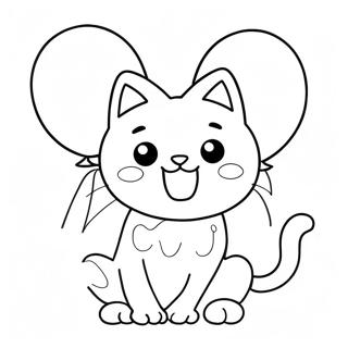 Splat The Cat With Colorful Balloons Coloring Page 71363-57331