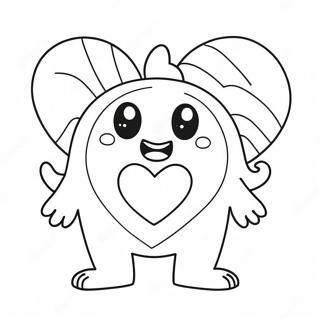 Cute Love Monster With Heart Coloring Page 71373-57341