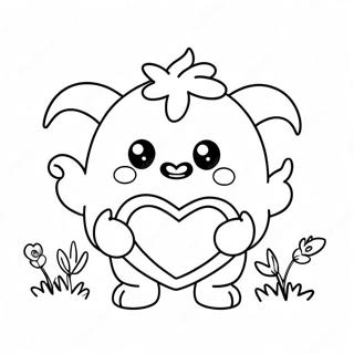 Cute Love Monster With Heart Coloring Page 71373-57342