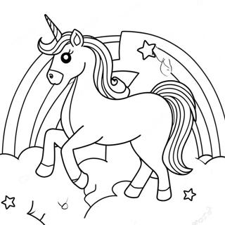 Magical Unicorn Horse In A Rainbow Coloring Page 71403-57365