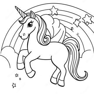 Magical Unicorn Horse In A Rainbow Coloring Page 71403-57368