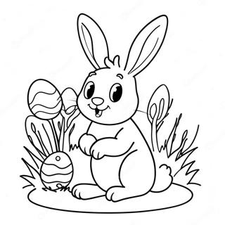 Vintage Easter Bunny Coloring Page 71422-57375