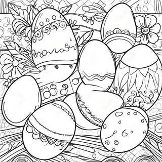 Charming Vintage Easter Eggs Coloring Page 71423-57379