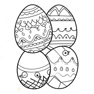 Charming Vintage Easter Eggs Coloring Page 71423-57380