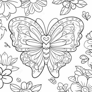 Heart Butterfly Coloring Page 71432-57384