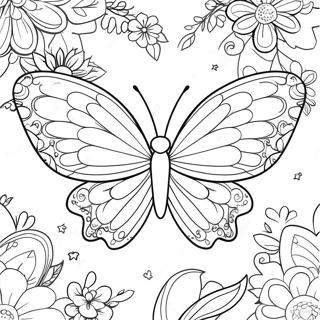 Colorful Heart Butterfly Coloring Page 71433-57387