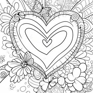 Colorful Heart Butterfly Coloring Page 71433-57388