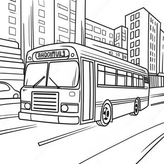 Colorful City Bus In Motion Coloring Page 71513-57453