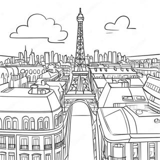 Paris Skyline Coloring Page 7151-5872