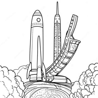 Falcon 9 Rocket Launching Coloring Page 71533-57463