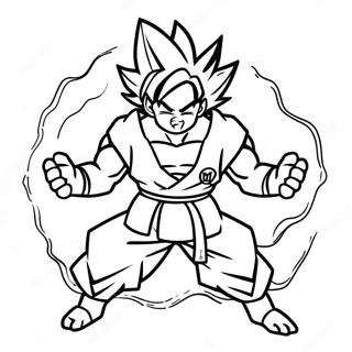 Goku In Action Pose Coloring Page 71593-57514