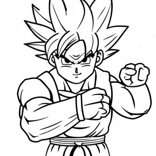 Goku In Action Pose Coloring Page 71593-57515